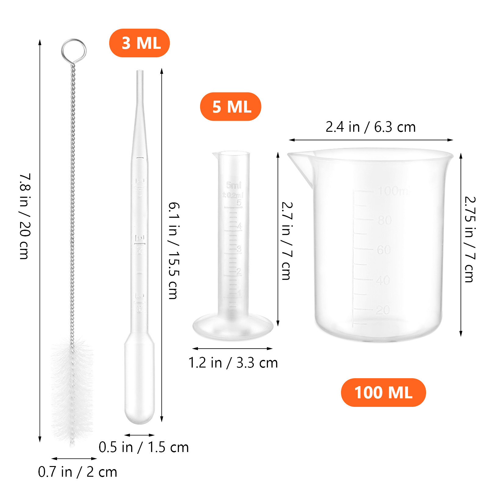 1 Set Tabung Ukur Plastik, Gel - Tools Youtube ulasan dan harga