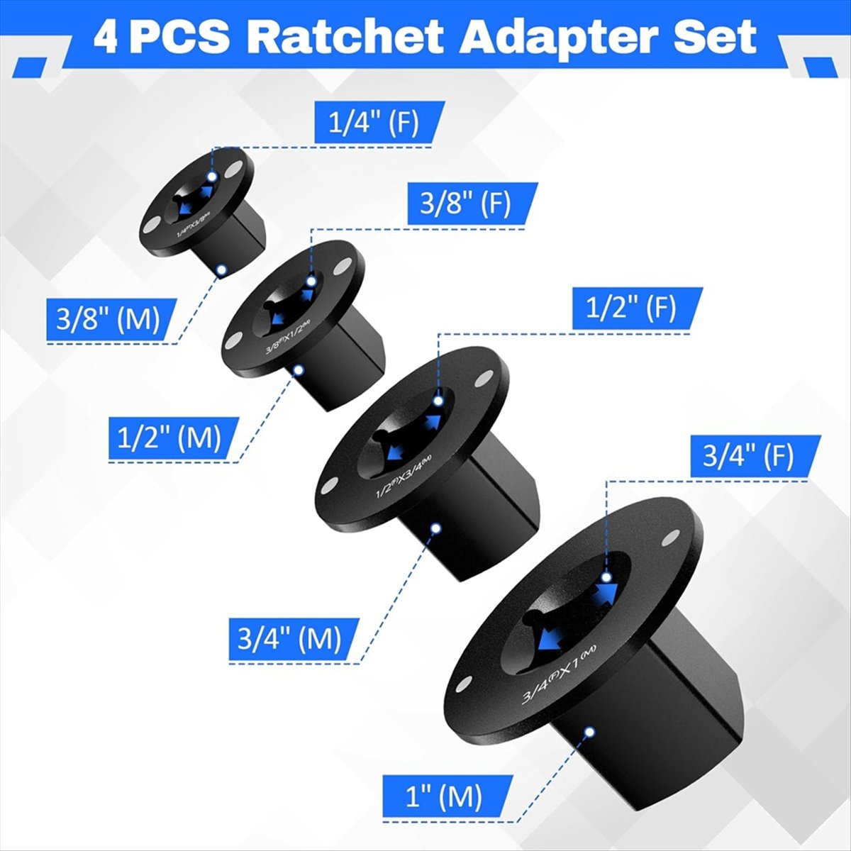 Cocok untuk 4 buah Set Adaptor - Socket Wrench ulasan dan harga