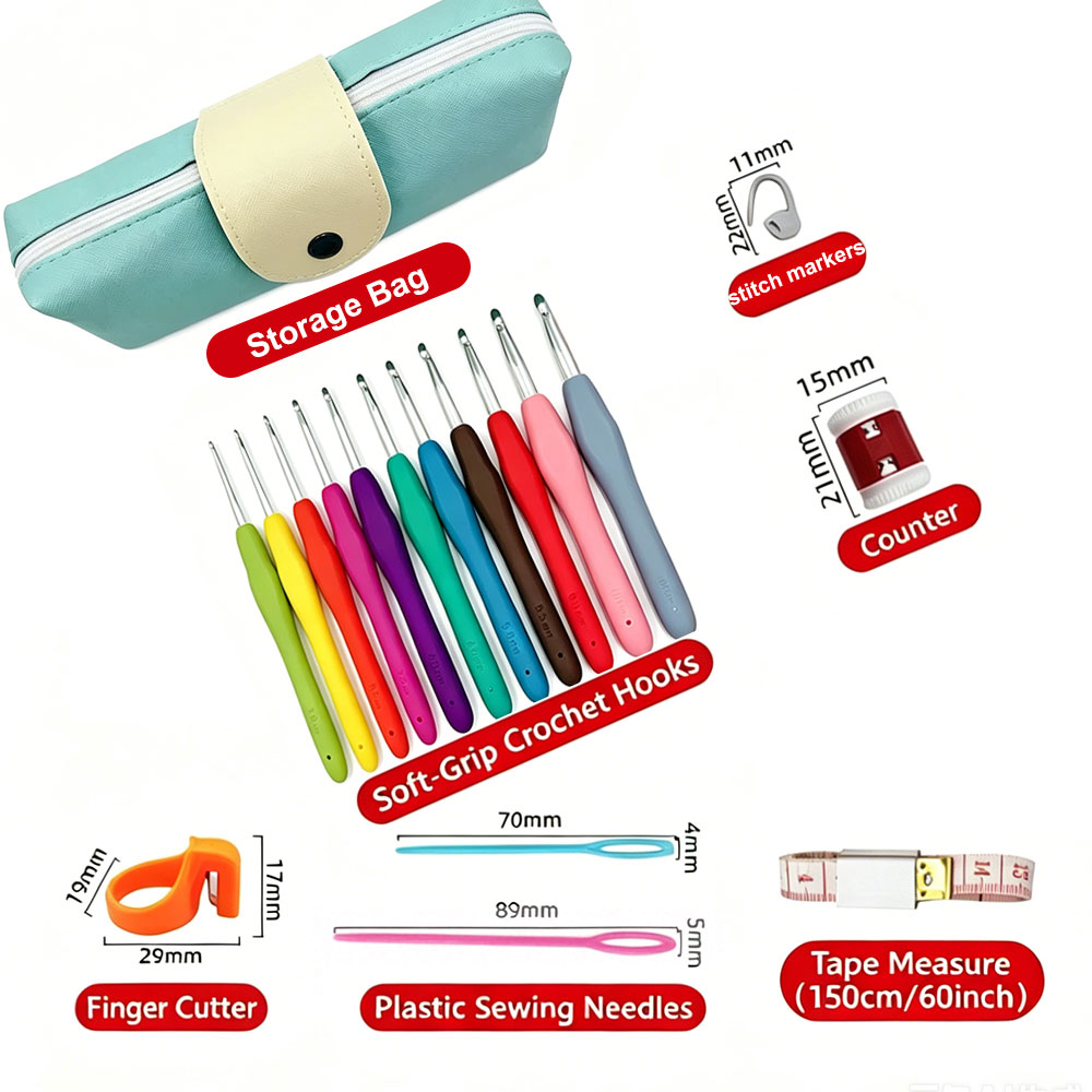 37pcs Set Jarum Rajut Crochet  - Tool Bag ulasan dan harga